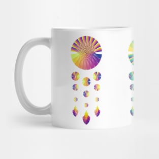 Dream Catchers | Sunset Peacock Nebula Red Yellow Green Blue Pink White Mug